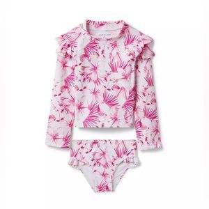 Janie & Jack Orchard Pink Floral Rash Guard Set